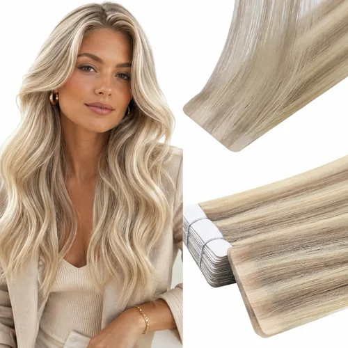 Miniatura 31 de Full Shine Invisi Edge - Extensiones de cabello con cinta adhesiva invisible de 36 cm, color 1 negro, máquina Remy, extensiones de cabello humano