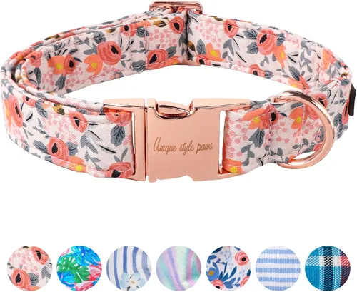 Miniatura 54 de Unique style paws - Collar para perro con hebilla de metal, naranja, duradero, lindo collar para perros pequeños, medianos y grandes