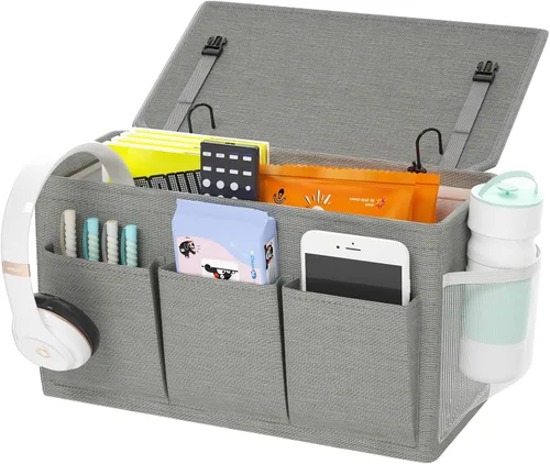 Miniatura 14 de Loghot Organizador de Cabecera/Bolsa de Almacenamiento de Cabecera Organizador Colgante para Literas y Camas de Hospital, Rieles de Cama de 1 pieza