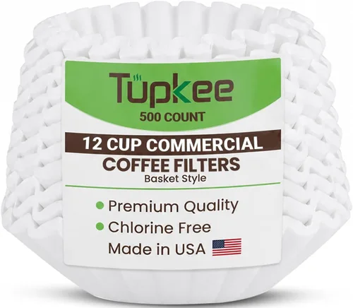 Filtros de café grandes de 12 tazas, 9.75 x 4.25 pulgadas, 500 unidades, paredes altas para evitar el desbordamiento del suelo, compatibles con