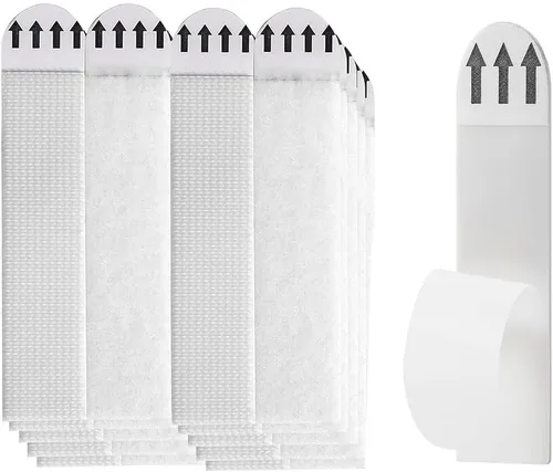 Miniatura 10 de 36 pares de tiras para colgar cuadros de 0.63 x 1.81 pulgadas, tiras adhesivas para colgar en la pared, sin agujeros, marcos de fotos para colgar