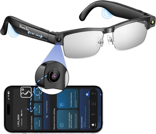 Miniatura 11 de Gafas inteligentes con cámara, 4K con audio Bluetooth gafas con cámara para hombres y mujeres, 8MP 32G HD, grabación de video oculta, compatible