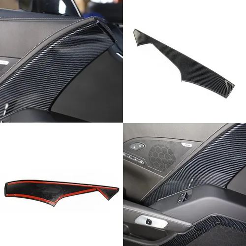 Miniatura 6 de Cubierta de la decoración del panel de puerta de la cabina de la fibra de carbono para Chevrolet Corvette C7 2014-2019