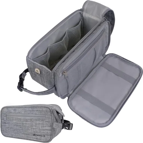 Miniatura 13 de PAVILIA - Neceser para hombre, kit de afeitado para viaje, neceser de viaje para hombres, organizador de artículos de aseo para el cuidado personal