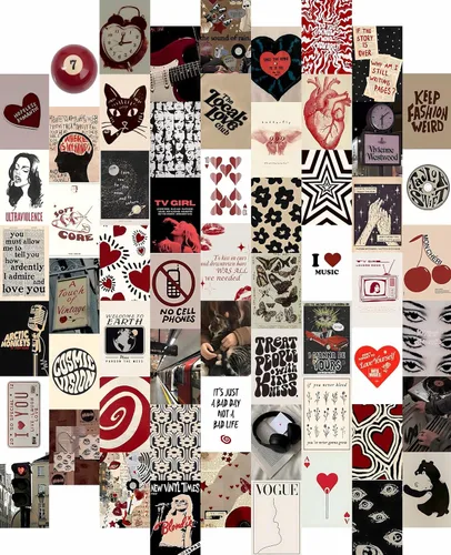 60 piezas de decoración para habitación de chica urbana, carteles grunge Coquette y2k de los 2000, arte de pared de música retro para dormitorio,