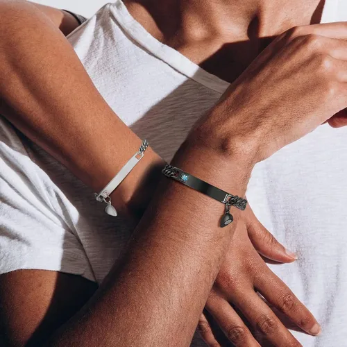 Miniatura 2 de MEALGUET - Pulseras magnéticas personalizadas para parejas de atracción mutua, pulseras de identificación trenzadas con nombre, conjunto de pulseras