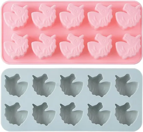 Juego de moldes para pasteleros de unicornio, antiadherentes para dulces y chocolate para mini galletas, caramelos, gomitas, jabones, bandeja de