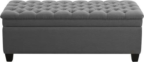 Miniatura 13 de WUTUTUEE Banco Otomán de Almacenamiento de Tela de 51", Banco Otomán de Almacenamiento Rectangular Tapizado Acolchado para Pie de Cama, Banco