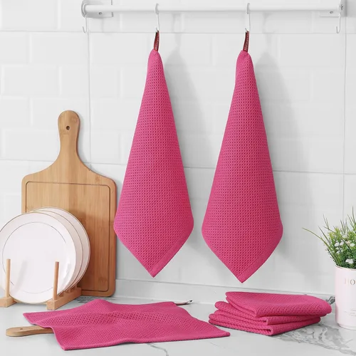 Miniatura 408 de Kitinjoy - Paños de cocina de 100 % algodón, tela de tejido gofrado, paño de limpieza ultrasuave, absorbente y de secado rápido. Beige