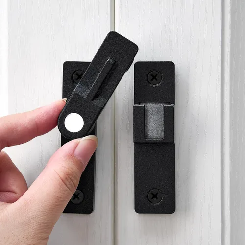 Miniatura 9 de INIRET Cerradura de puerta de granero abatible de 180 grados, cerraduras doradas resistentes para puerta, cerradura de cerrojo de seguridad