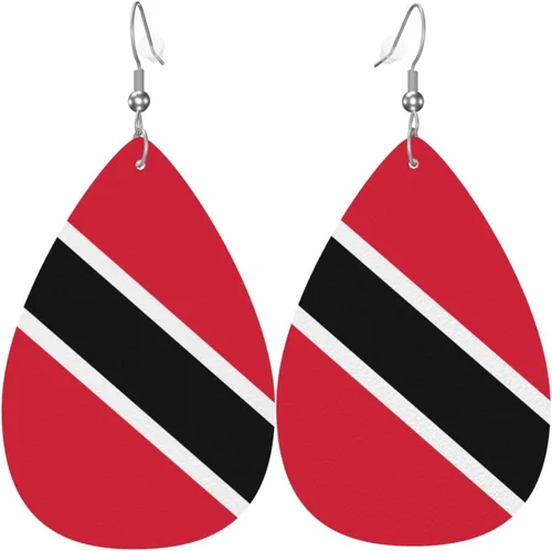 Miniatura 25 de Pendientes de bandera de país en forma de lágrima para mujer, ligeros, de cuero, colgantes, joyería patriótica para regalos