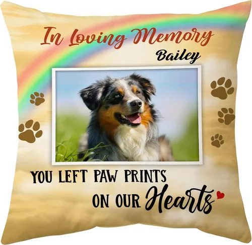Miniatura 27 de Hyturtle Almohada personalizada conmemorativa de condolencia con inserción - 12"x12" impresa por ambas caras con nombre personalizado y foto