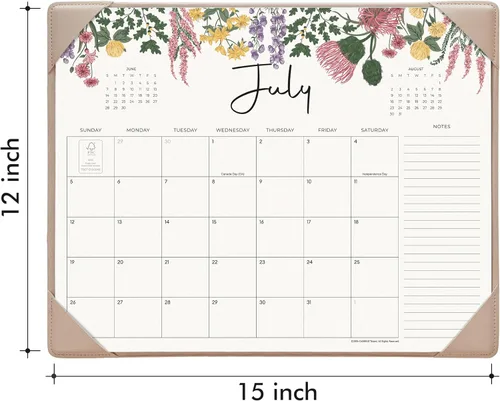 Miniatura 2 de Cabbrix Calendario de escritorio 2026 con alfombrilla de escritorio, calendario de escritorio de 15 x 12 pulgadas, de enero de 2026 a junio de 2027