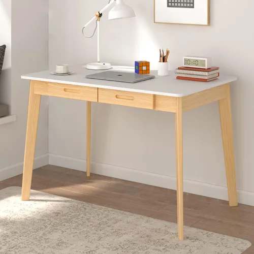 Miniatura 8 de ECACAD Escritorio para computadora con 2 cajones, escritorio de oficina en casa de 39 pulgadas, mesa de trabajo de estudio de escritura