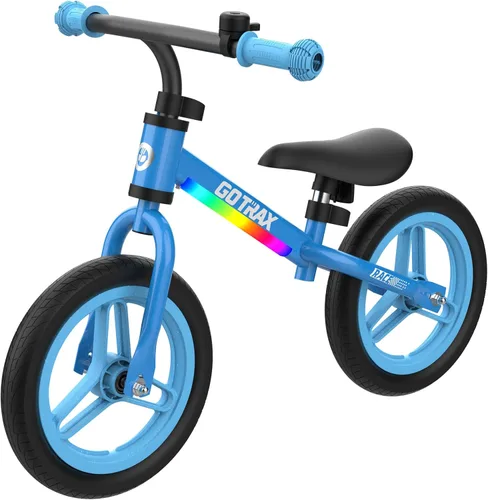 Miniatura 12 de Gotrax KS12 Bicicleta de equilibrio para niños de 2 a 5 años, bicicleta de empuje de 12 pulgadas con luz LED, asiento y manubrio ajustables, Rosa