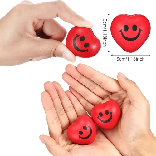 Miniatura 4 de Yaomiao 48 bolas de estrés con forma de corazón a granel, mini bolas de espuma con forma de corazón, alivio del estrés, juguetes para compañeros