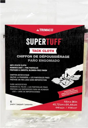 Miniatura 5 de Trimaco SuperTuff Tack Cloth, 18 x 36 pulgadas, 6 unidades, paquete de 2