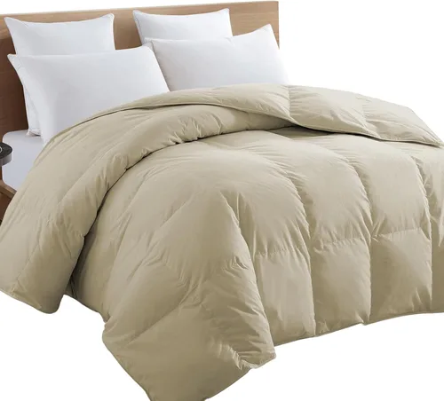Miniatura 7 de TEXARTIST Edredón Premium de la serie 2100 tamaño King para todas las estaciones, transpirable, color beige, suave, fibra en espiral 4D, inserto
