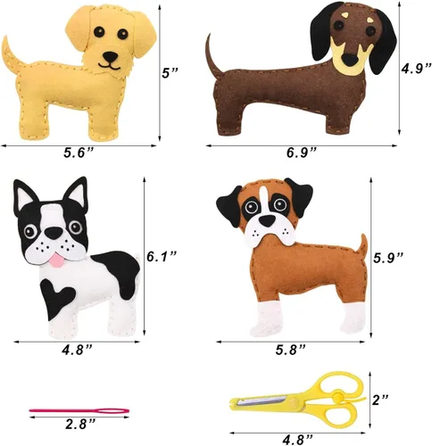 Miniatura 2 de CiyvoLyeen Kit de Costura de Perro para Niños – Divertido Conjunto de Manualidades de Felpa para Costura para Niñas y Niños – Juego de Regalo