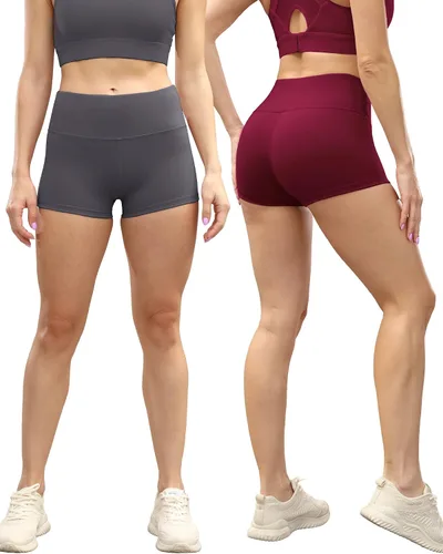Miniatura 2 de CHRLEISURE - Pantalones cortos de tiro alto para mujer, suaves, de elastano, para entrenar y hacer yoga