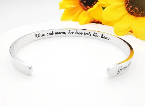 Miniatura 246 de Pulseras inspiradoras para mujer, joyería de acero inoxidable, con refranes, pulsera motivacional con mensaje oculto, pulseras grabadas para mejor