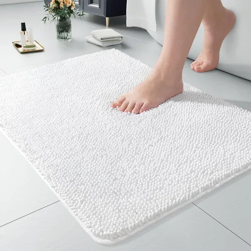 Miniatura 38 de LOCHAS Alfombra de Baño de Lujo Lanuda Tapete de Baño 24 x 17 Pulgadas, Alfombras de Baño Lavables Antideslizantes para Baño y Ducha, Alfombras
