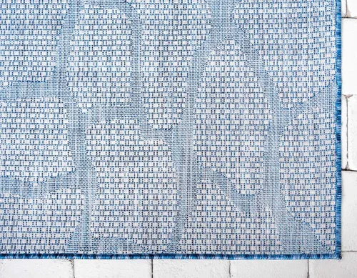 Miniatura 9 de Unique Loom Outdoor Safari Collection - Alfombra de área - Jirafa (2' x 6' 1" camino, azul/gris)