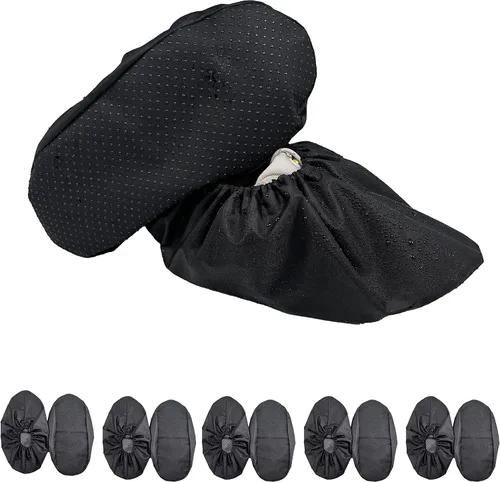 Miniatura 9 de 5 pares de fundas impermeables antideslizantes lavables y reutilizables para botas, cubrezapatos para interiores (XL, gris)