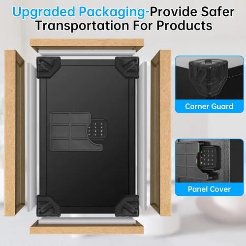 Miniatura 9 de Caja fuerte grande de 5.2 pies cúbicos para el hogar, resistente al fuego, caja de seguridad ignífuga para el hogar con teclado programable, llaves