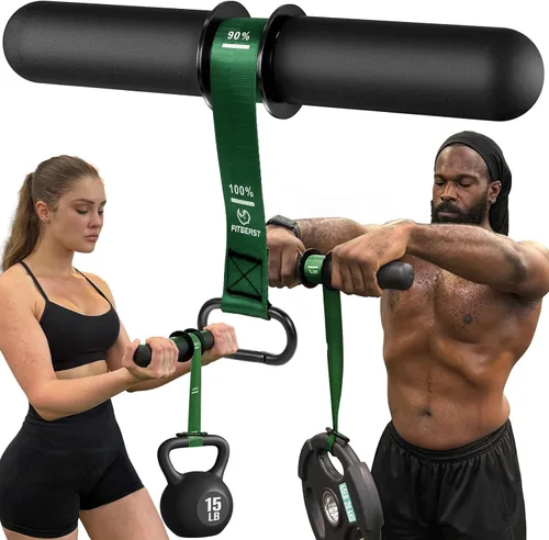 Miniatura 10 de FitBeast Fortalecedor de antebrazo y ejercitador de antebrazo, rodillo de muñeca con mango más grueso, entrenador de fuerza de antebrazo con correa
