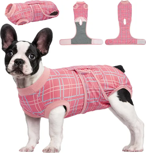 Miniatura 45 de Kuoser Traje de cirugía para perro, cómodo traje de recuperación para perros hembras para cirugía, mameluco protector posoperatorio, alternativa