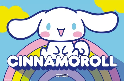 Miniatura 11 de Hello Kitty and Friends: 22 Over The Rainbow - Póster de pared de Cinnamoroll, 22.4 pulgadas de largo x 14.7 pulgadas de ancho, versión enmarcada