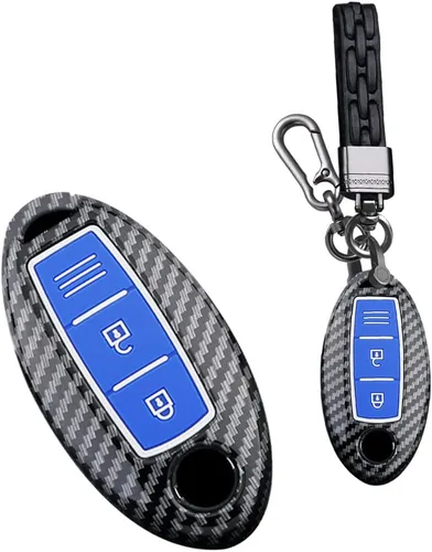 Miniatura 9 de Funda para llavero de 3 botones para Nissan 350Z 370Z Altima Armada CIMA Cube Frontier Fuga GT-R Juke Kicks Lannia Latio Leaf Livina con llavero B