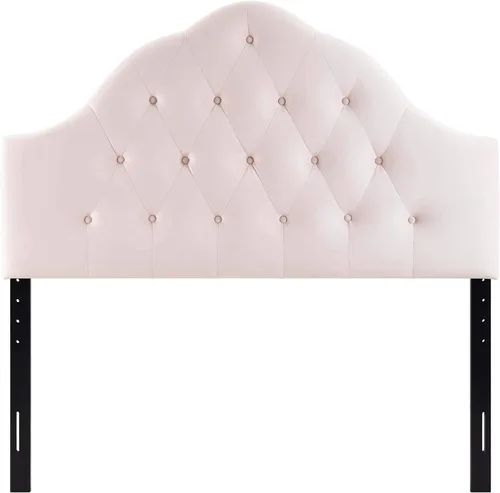 Miniatura 4 de Modway Sovereign - Cabecero de terciopelo con estilo capitoné de diamantes para cama individual, color rosa