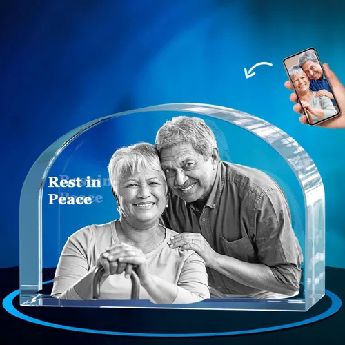 ArtPix 3D Lápida de fotos de cristal, regalos conmemorativos personalizados para la pérdida de mamá, papá, abuela, abuelo, esposa, mascota, gato,