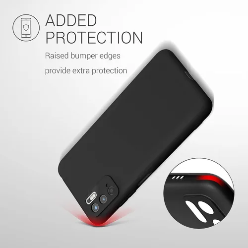 Miniatura 5 de kwmobile Funda compatible con Xiaomi Redmi Note 10 5G - Funda protectora de silicona TPU suave y delgada - Negro mate