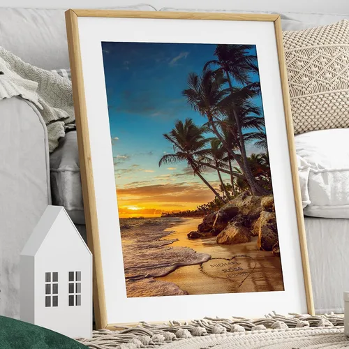 Miniatura 125 de Arte enmarcado de vacaciones con nombres de pareja en sillas de cubierta, regalo de amor perfecto para aniversario, boda. Con diferentes estilos