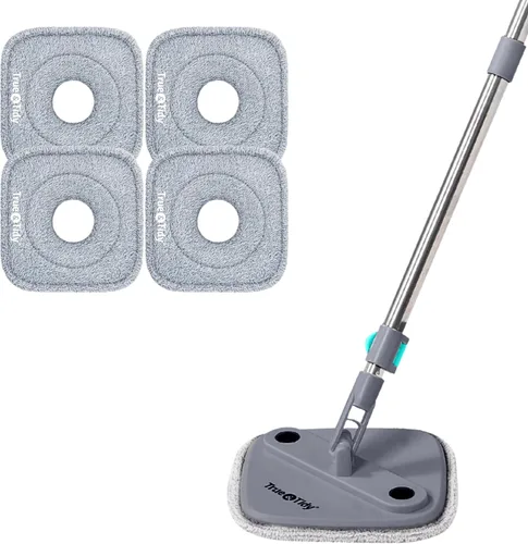 Miniatura 8 de True & Tidy® Paquete de 6 almohadillas de microfibra de repuesto, repuestos reutilizables extra gruesos de 9 pulgadas para mopa y cubo TrueClean