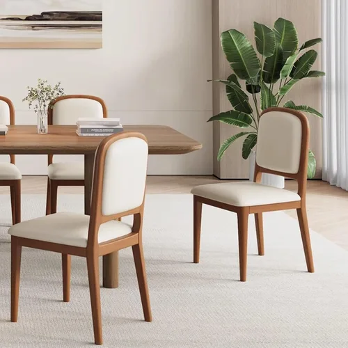 Miniatura 2 de Solid Wood Dining Room Chairs Minimalist,Kitchen Chairs with Soft Padded Back,Living Room Chair for Office Reading,Wood Frame,Armless Vanity