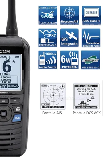 Miniatura 3 de Icom Transceptor marino M94D 21 USA VHF con DSC y receptor AIS