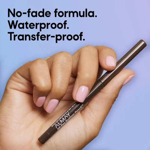 Miniatura 6 de Almay Lápiz delineador de ojos para todo el día, a prueba de manchas, maquillaje de ojos impermeable, hipoalergénico, sacapuntas integrado, 205 Negro