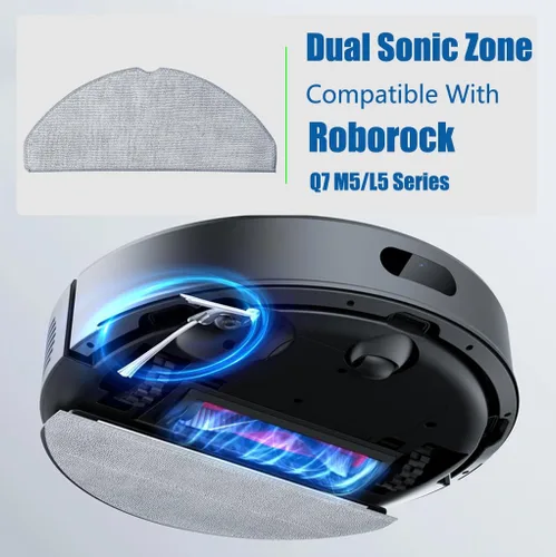 Miniatura 2 de Paquete de 16 accesorios de repuesto compatibles con Roborock Q7 M5 Q7 M5+, 2 cepillos principales, 6 cepillos laterales, 4 filtros Hepa, 4