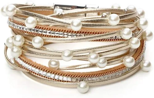 Miniatura 33 de Fesciory - Pulsera de leopardo para mujer, estilo bohemio de cuero multicapa con perlas de cristal