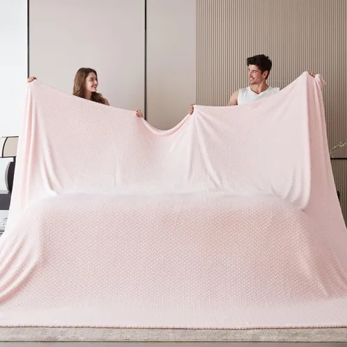 Miniatura 28 de Manta de vellón extragrande King de 120 x 120 pulgadas, manta de franela jacquard 3D sin costuras, suave y acogedora, 10'x10', extra grande