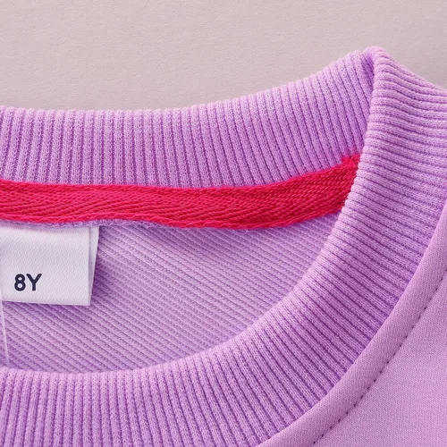 Miniatura 3 de Bumeex Sudadera de gran tamaño con cuello redondo para niñas de 4 a 12 años