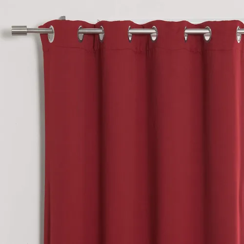 Miniatura 5 de Cortina térmica aislante con ojales de níquel y acero inoxidable, color liso Rojo cardenal