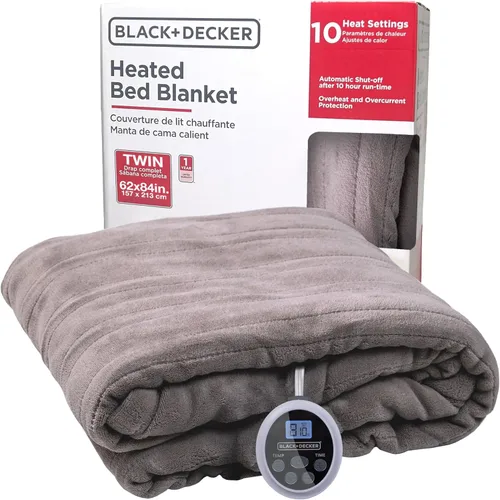 Miniatura 8 de BLACK+DECKER Manta térmica eléctrica, manta eléctrica de piel de oveja sintética, manta térmica con 4 niveles de calefacción, temporizador de 3