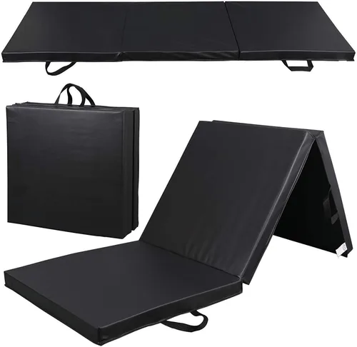 HomGarden Colchoneta para gimnasia de 6 x 2 pulgadas de grosor, alta densidad, antidesgarros, plegable, para gimnasio, aeróbicos, con asas de Varios