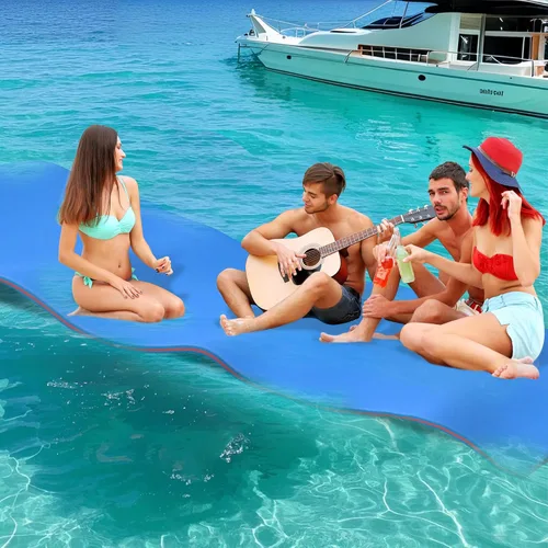 Miniatura 10 de Max4out Tapete flotante de agua de 9/12/18 pies de espuma flotante, almohadilla de espuma flotante de lirio para recreación acuática y relajación