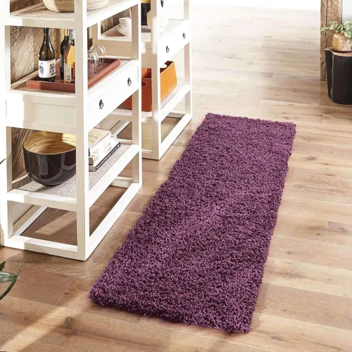Miniatura 58 de Unique Loom Zuniga Solid Shag Collection alfombra moderna de felpa negra de área (7' 0 x 10' 0)